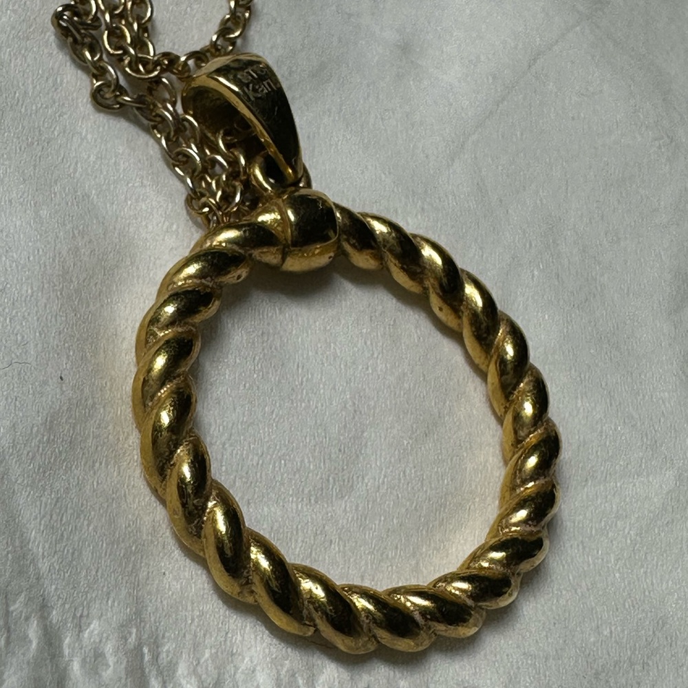 Gold Twisted Pendant Necklace - Picture 12 of 14